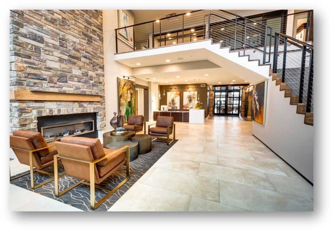 Upscale furnished interior installation